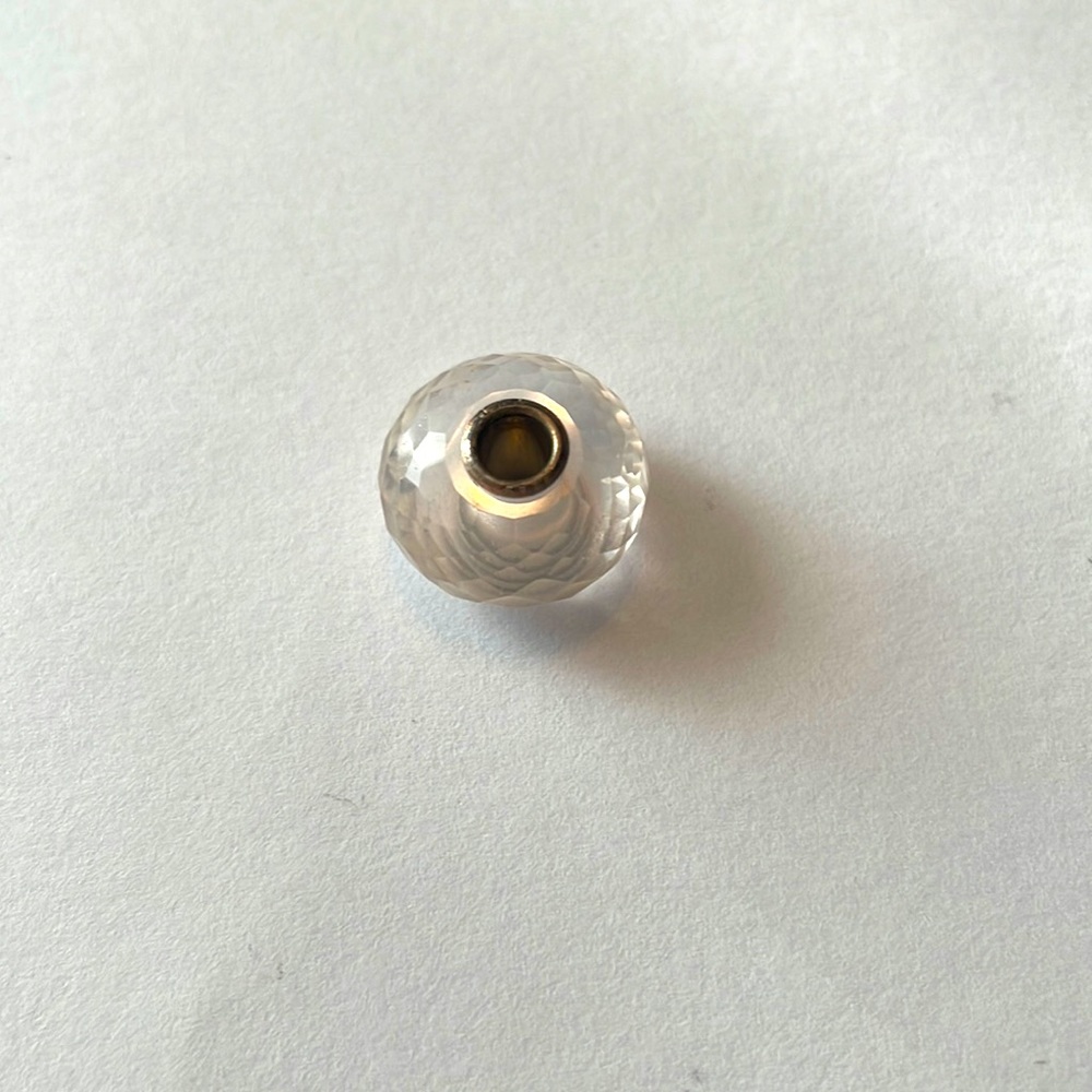 Trollbeads Rose Quartz bead. Very light pink, almost clear. New.